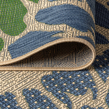Zinnia Modern Floral Textured Weave Indoor/outdoor Runner Rug